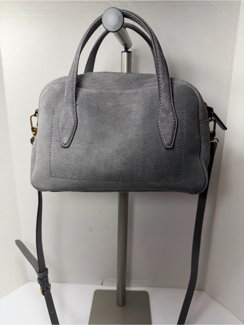 Madewell The Small Suede Bag in Coastal Granite